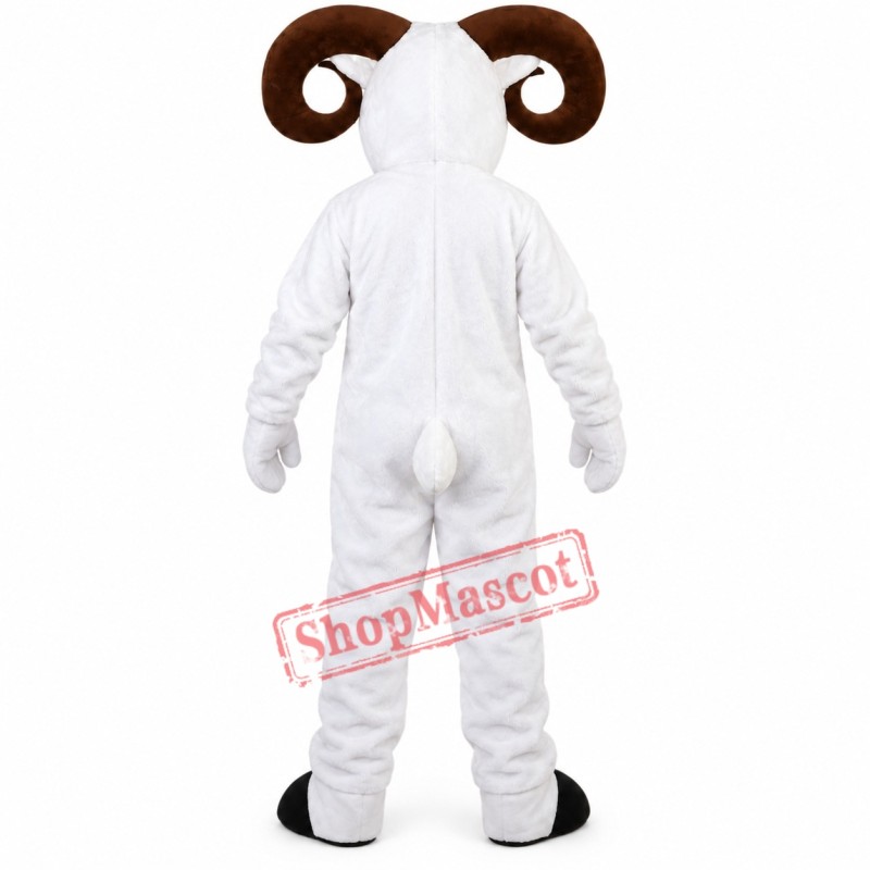 White Funny Ram Mascot Costume Adult Size Halloween White Funny Ram Mascot Costume Adult Size Halloween