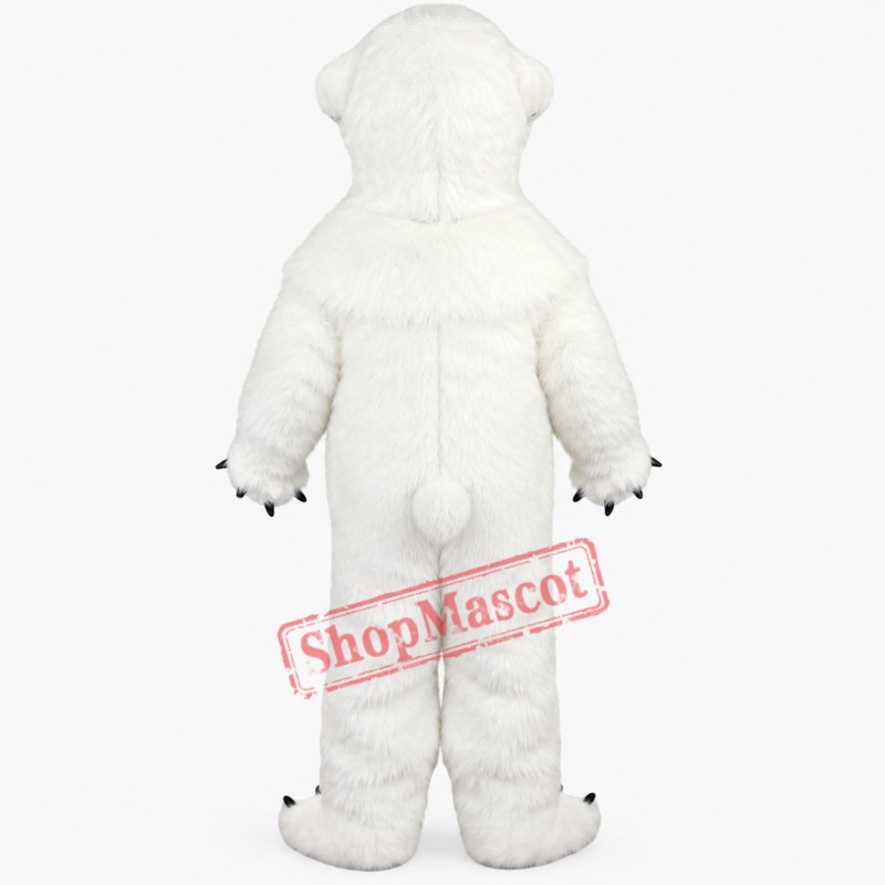 Realistic Polar Bear Mascot Costume Adult Size High Quality Fur White Polar Bear Realistic Polar Bear Mascot Costume Adult Size High Quality Fur White Polar Bear