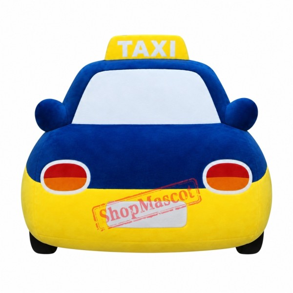 Blue Taxi Car Mascot Costume Blue Taxi Car Mascot Costume