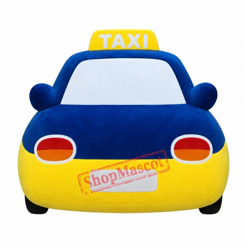 Blue Taxi Car Mascot Costume