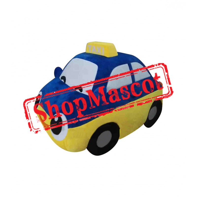 Blue Taxi Car Mascot Costume