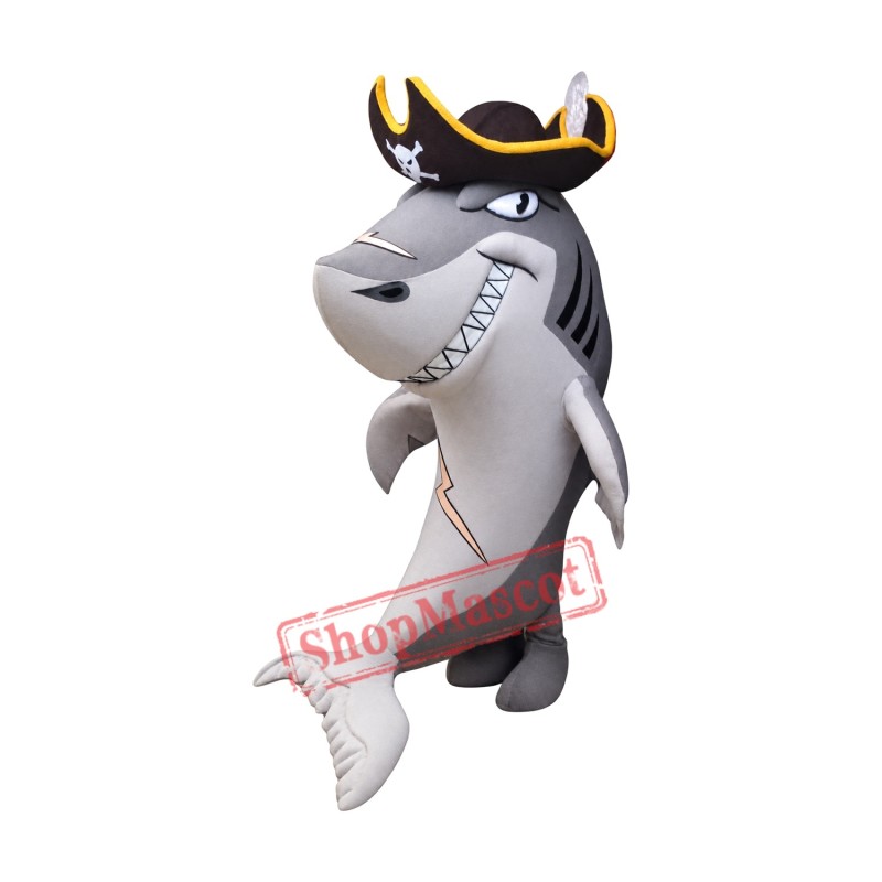 Superb Pirate Shark Mascot Costume Superb Pirate Shark Mascot Costume
