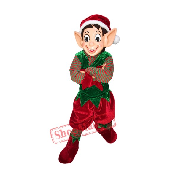 Superb Christmas Elf Mascot Costume Superb Christmas Elf Mascot Costume