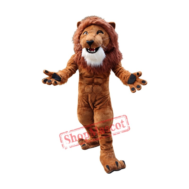 Strong Muscle Lion Mascot Costume Strong Muscle Lion Mascot Costume