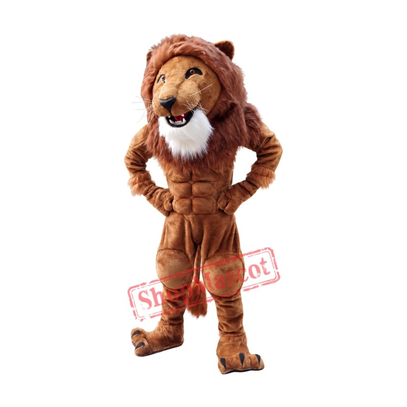 Strong Muscle Lion Mascot Costume Strong Muscle Lion Mascot Costume