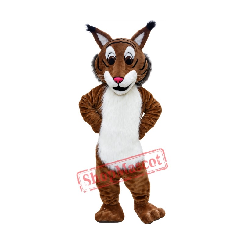 Superb Friendly Bobcat Mascot Costume Superb Friendly Bobcat Mascot Costume