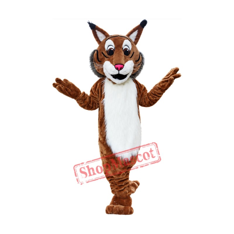Superb Friendly Bobcat Mascot Costume Superb Friendly Bobcat Mascot Costume