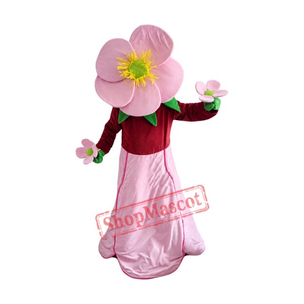 Pink Flower Mascot Costume Pink Flower Mascot Costume