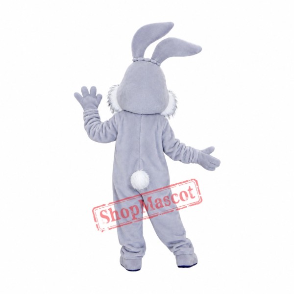 Superb Grey Bunny Mascot Costume Superb Grey Bunny Mascot Costume