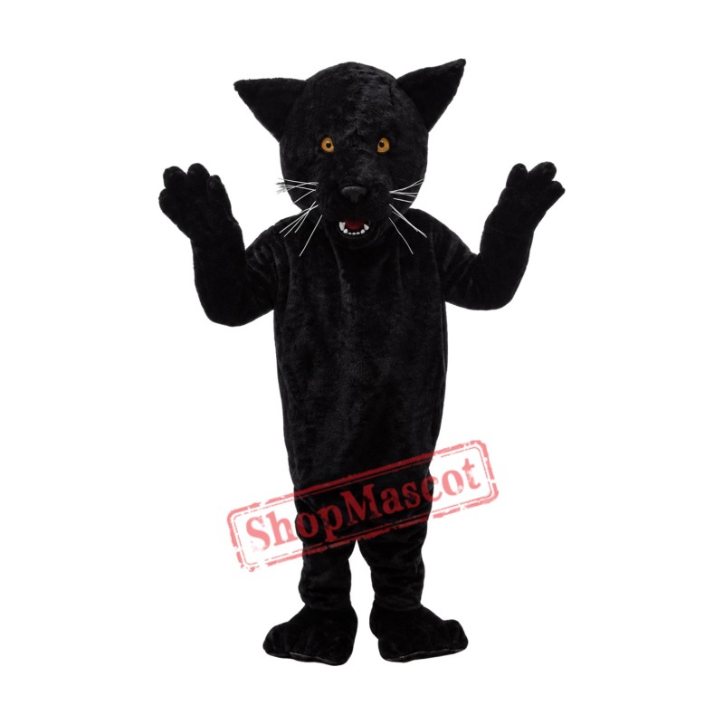 Superb Black Leopard Mascot Costume Superb Black Leopard Mascot Costume
