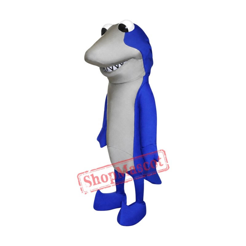Superb Blue Shark Mascot Costume Superb Blue Shark Mascot Costume