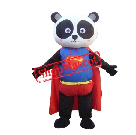 Super Hero Panda Mascot Costume Super Hero Panda Mascot Costume