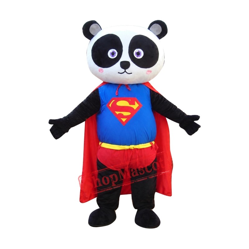 Super Hero Panda Mascot Costume Super Hero Panda Mascot Costume