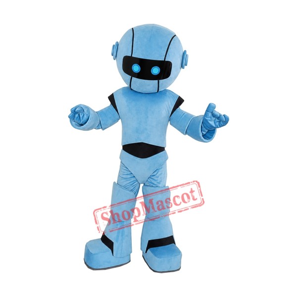 Blue Robot Mascot Costume Blue Robot Mascot Costume