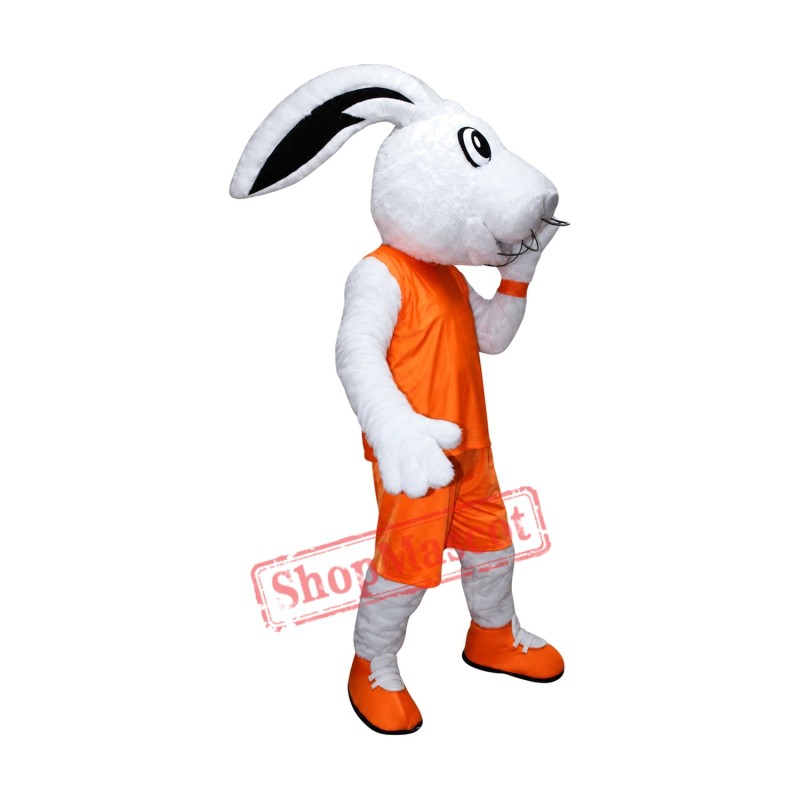 Sport White Bunny Mascot Costume Sport White Bunny Mascot Costume