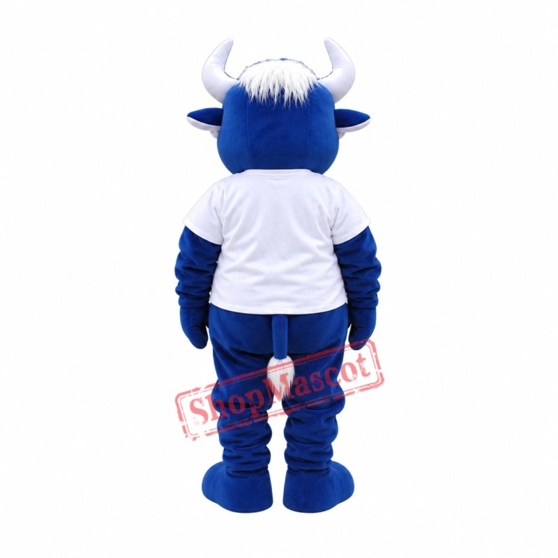 Cute Blue Bull Mascot Costume Cute Blue Bull Mascot Costume