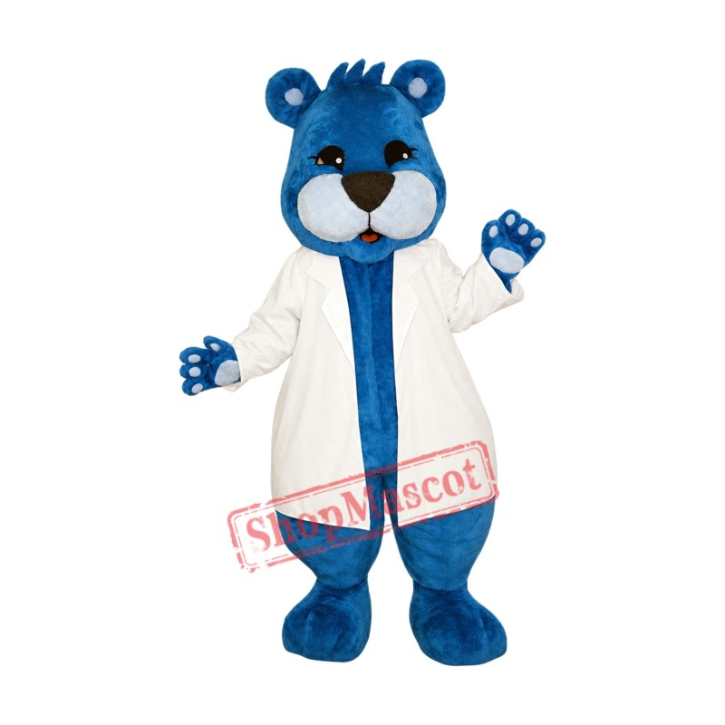 Doctor Blue Bear Mascot Costume Doctor Blue Bear Mascot Costume