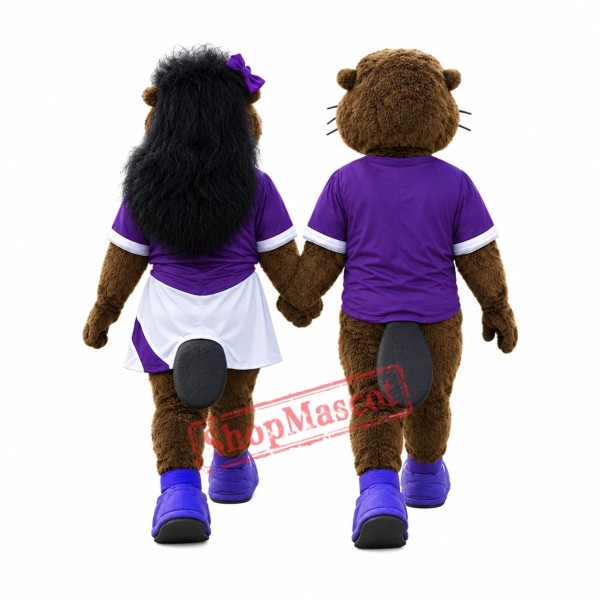 Sport Beaver Couple Mascot Costume Sport Beaver Couple Mascot Costume