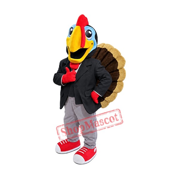 Handsome Turkey Mascot Costume