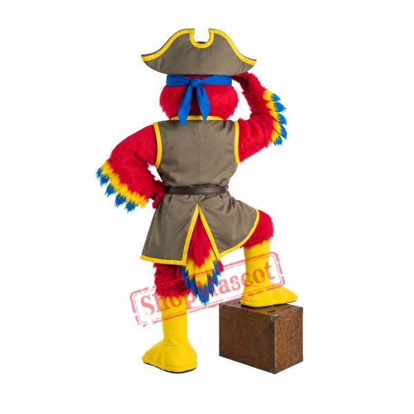 Superb Pirate Parrot Mascot Costume Superb Pirate Parrot Mascot Costume