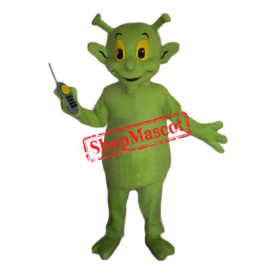 Cute Green Alien Mascot Costume