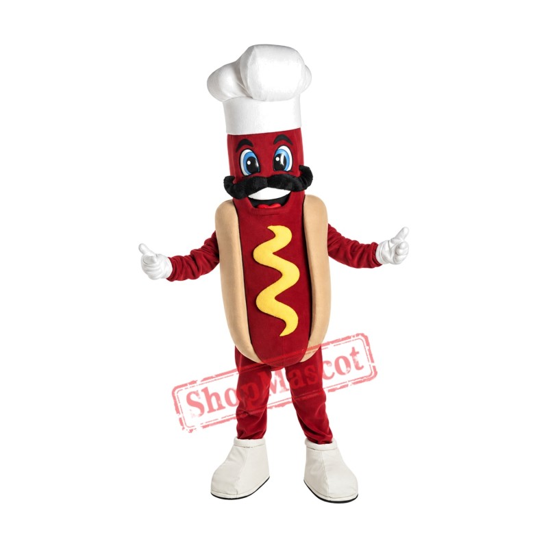 Chef Hot Dog Mascot Costume