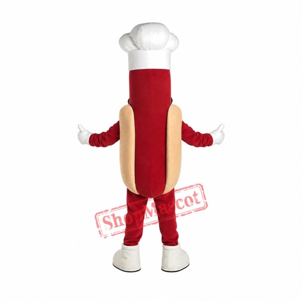 Chef Hot Dog Mascot Costume Chef Hot Dog Mascot Costume