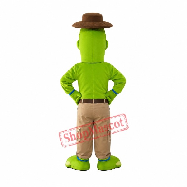 Superb Green Alligator Mascot Costume Superb Green Alligator Mascot Costume