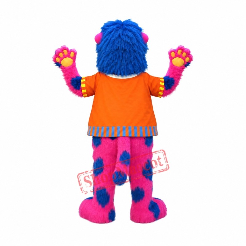Pink & Blue Lion Mascot Costume Pink & Blue Lion Mascot Costume