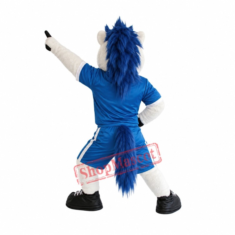 White & Blue Horse Mascot Costume White & Blue Horse Mascot Costume