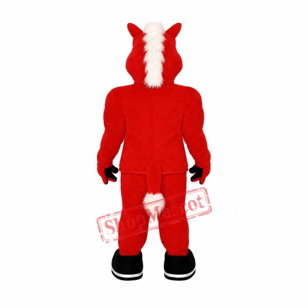 Red Horse Mascot Costume Red Horse Mascot Costume