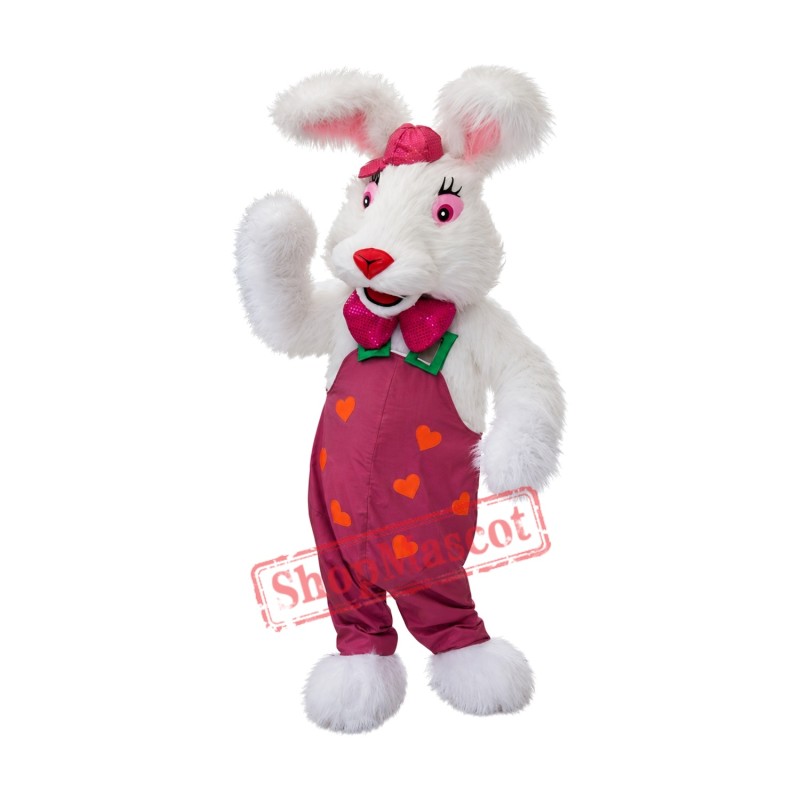 Superb White Rabbit Bunny Mascot Costume Superb White Rabbit Bunny Mascot Costume