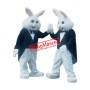 Handsome White Rabbit Mascot Costume