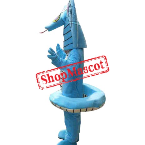 Affordable Blue Snake Mascot Costume