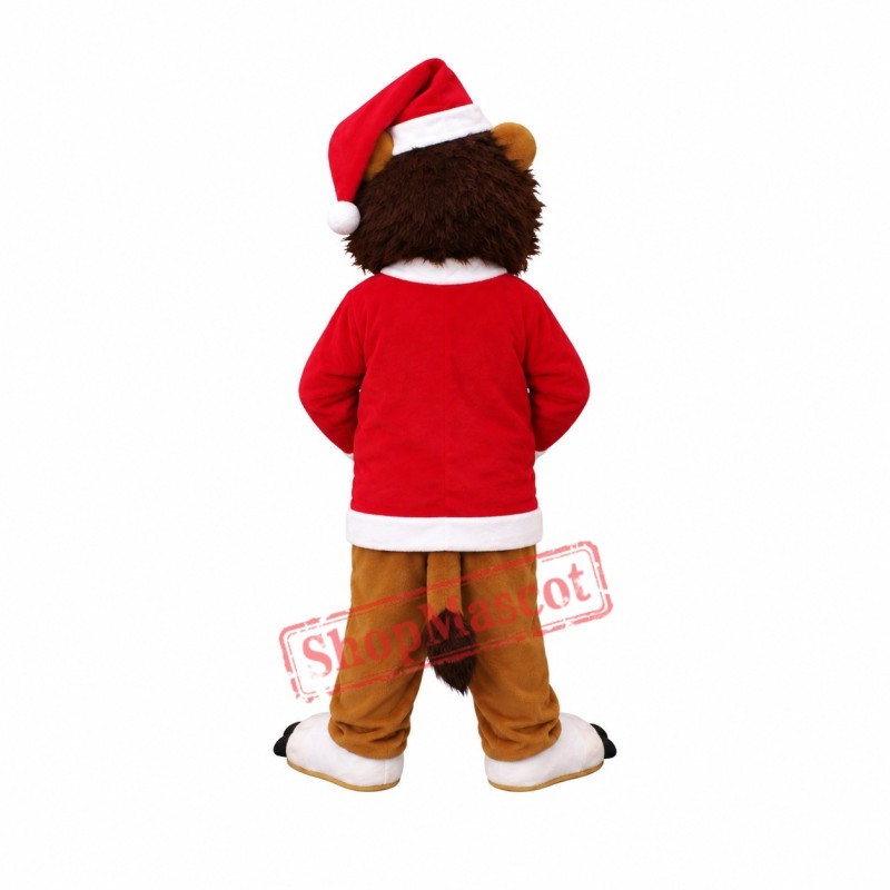Christmas Lion Mascot Costume Christmas Lion Mascot Costume