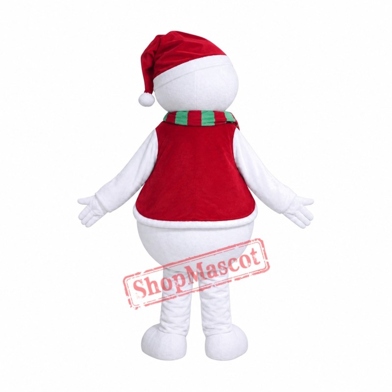 Red Snowman Mascot Costume