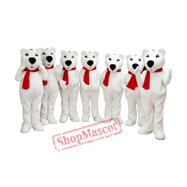 Superb Christmas Polar Bear Mascot Costume Superb Christmas Polar Bear Mascot Costume