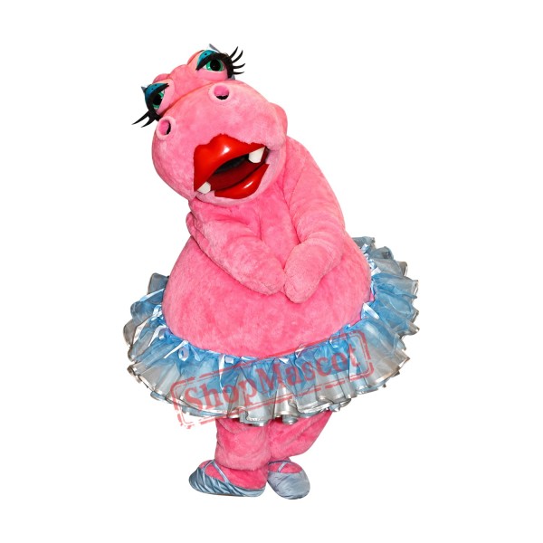 Pretty Pink Hippo Mascot Costume Pretty Pink Hippo Mascot Costume
