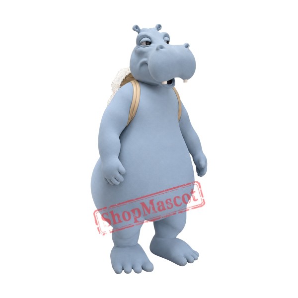 Superb Grey Hippo Mascot Costume