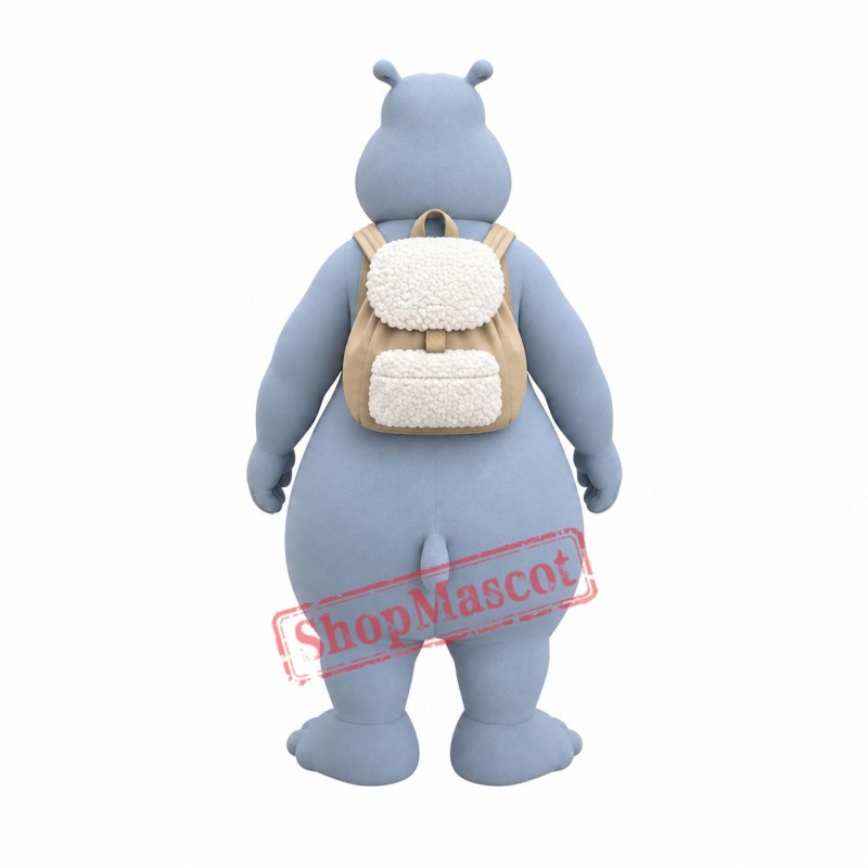 Superb Grey Hippo Mascot Costume Superb Grey Hippo Mascot Costume