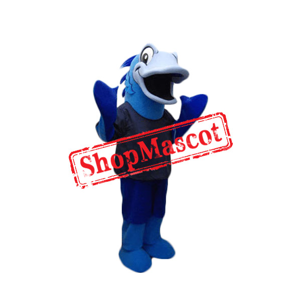 Sport Blue Fish Mascot Costume