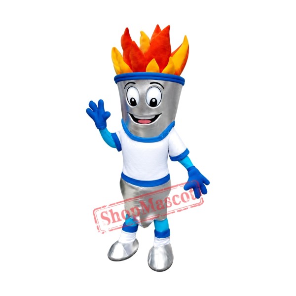 Superb Torch Fire Mascot Costume