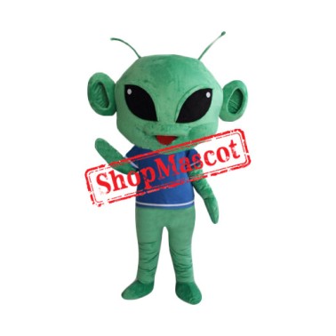 Big Head Green Alien Mascot Costume