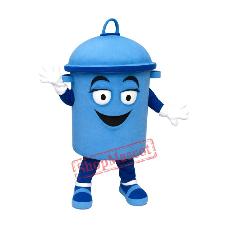 Blue Bin Mascot Costume Blue Bin Mascot Costume