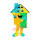 Superb Colorful House Mascot Costume Superb Colorful House Mascot Costume