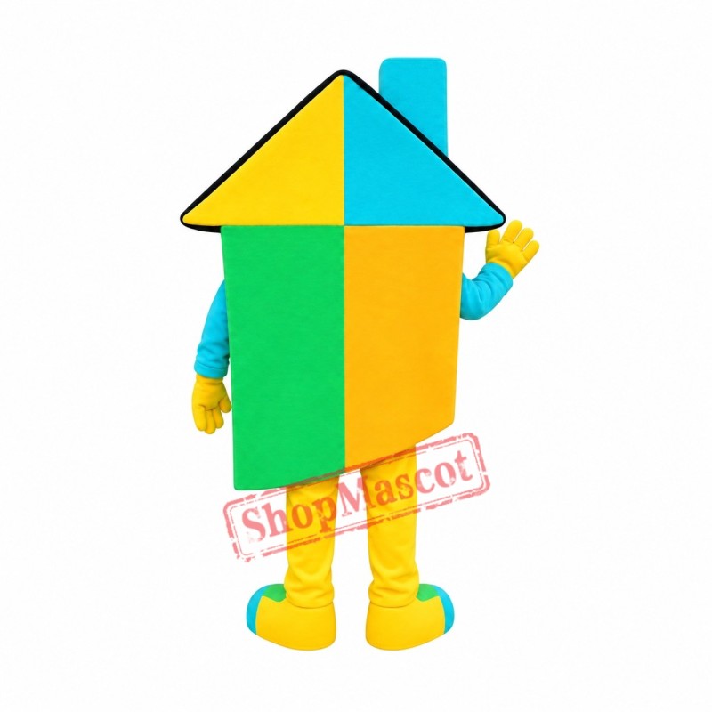 Superb Colorful House Mascot Costume Superb Colorful House Mascot Costume