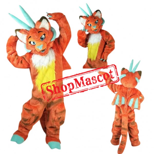 Superb Orange Dragon Mascot Costume