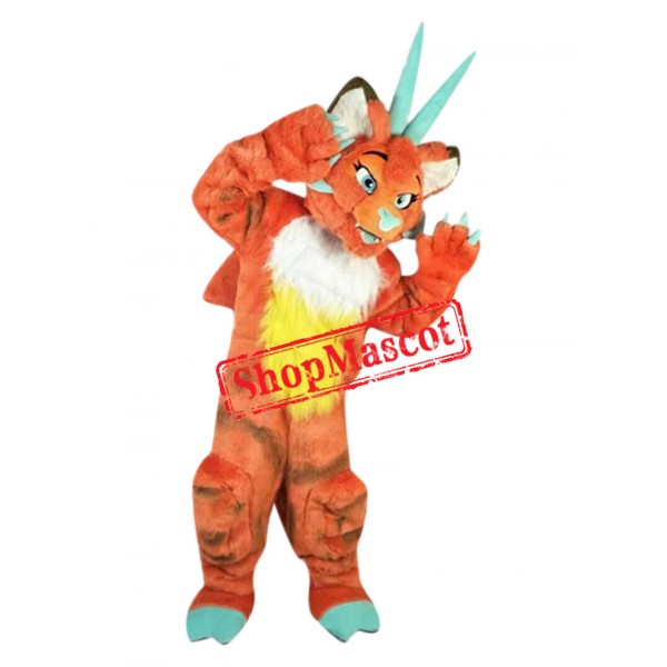 Superb Orange Dragon Mascot Costume