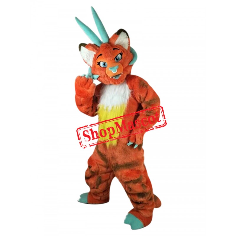 Superb Orange Dragon Mascot Costume