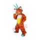 Superb Orange Dragon Mascot Costume Superb Orange Dragon Mascot Costume